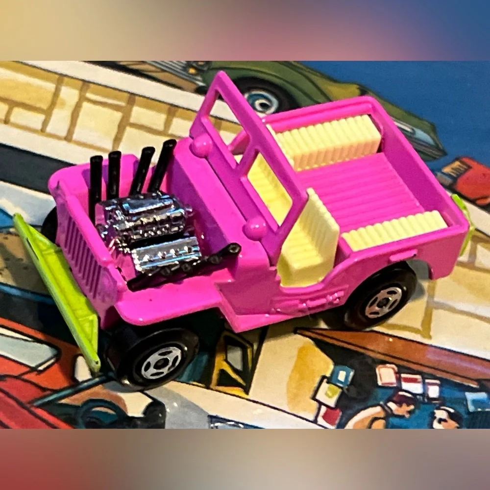 Vintage Matchbox Superfast 1971 Jeep Hot Rod No 2 Pink & Green Lesney England